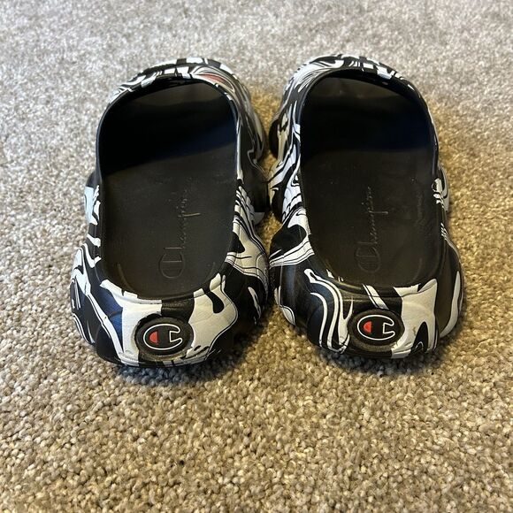 Champion Meloso Squish Slides Sandals Oversized Black White Panda Logo Men’s 12 main image 11